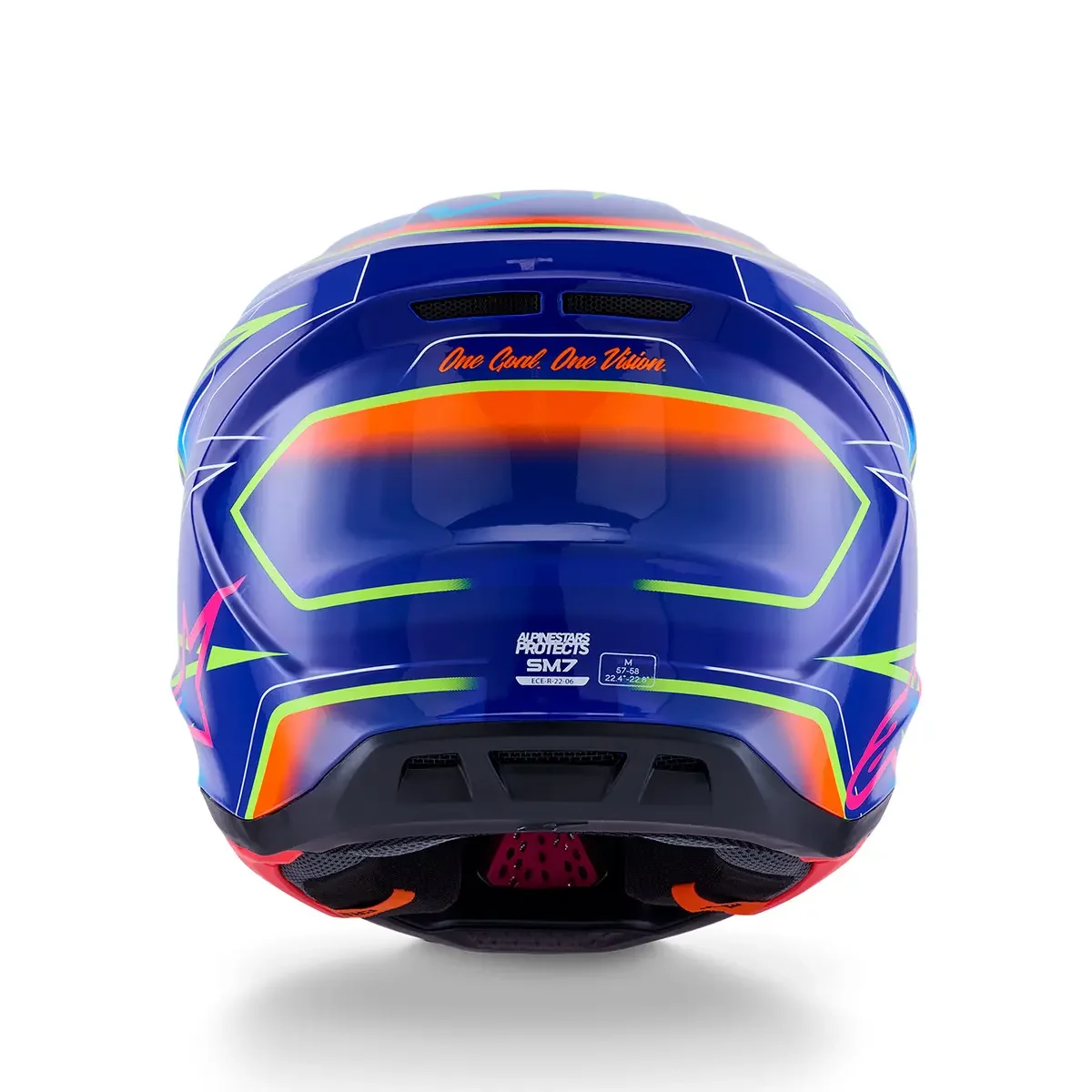 Capacete Alpinestars SM7 Cast Azul/Rosa/Amarelo Fluor - Spinelli